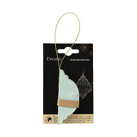 Decoración esférica navideña papel 100% FSC 8 cm color menta