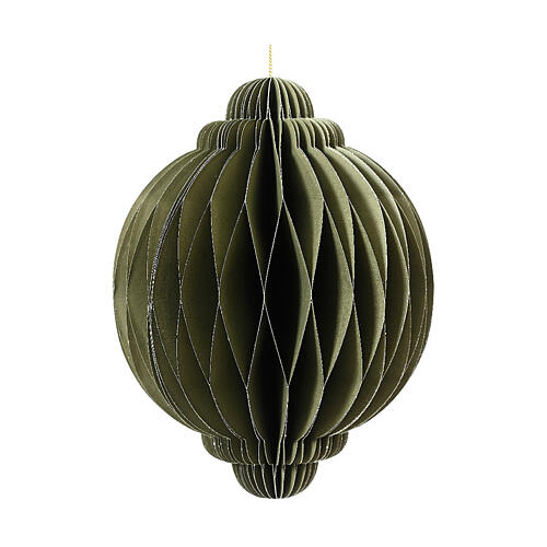 Green Christmas tree decoration, 100% FSC paper ball, 3 in 1