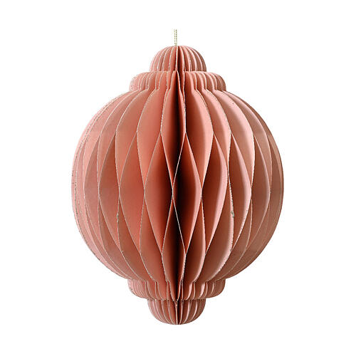 Pink Christmas tree decoration, 100% FSC paper ball, 3 in 1