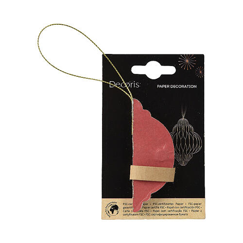 Wabenanhänger, Kugel, rot, Weihnachtsbaumschmuck, 100% FSC-zertifiziertes Papier, 8 cm 2