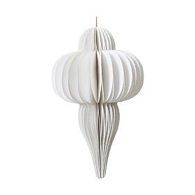 Wabenanhänger, Spitze, weiß, Weihnachtsbaumschmuck, 100% FSC-zertifiziertes Papier, 8 cm