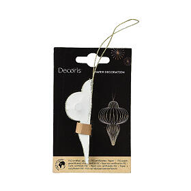 Wabenanhänger, Spitze, weiß, Weihnachtsbaumschmuck, 100% FSC-zertifiziertes Papier, 8 cm