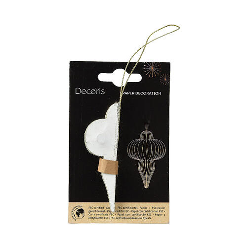 Wabenanhänger, Spitze, weiß, Weihnachtsbaumschmuck, 100% FSC-zertifiziertes Papier, 8 cm 2