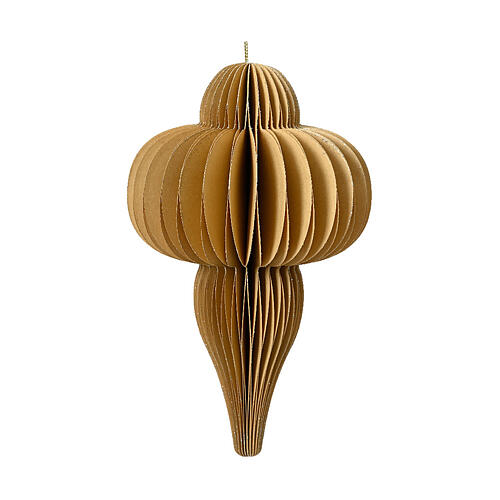 Sand-coloured Christmas decoration, 100% FSC paper, h 3 in 1