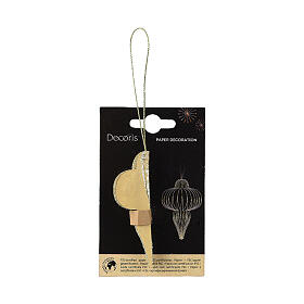 Decoración de papel árbol de Navidad h 8 cm color arena 100% FSC