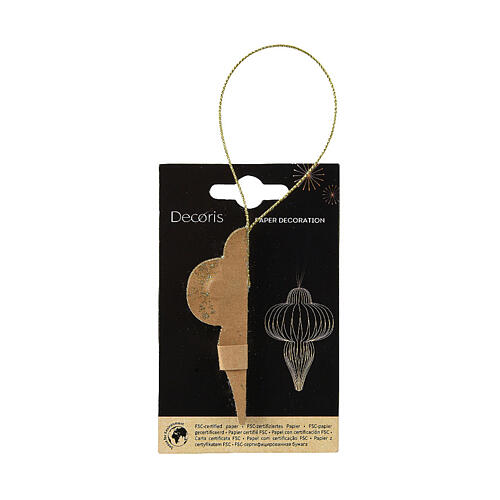 Christmas decoration made of 100% FSC paper 8 cm h hazelnut color 2