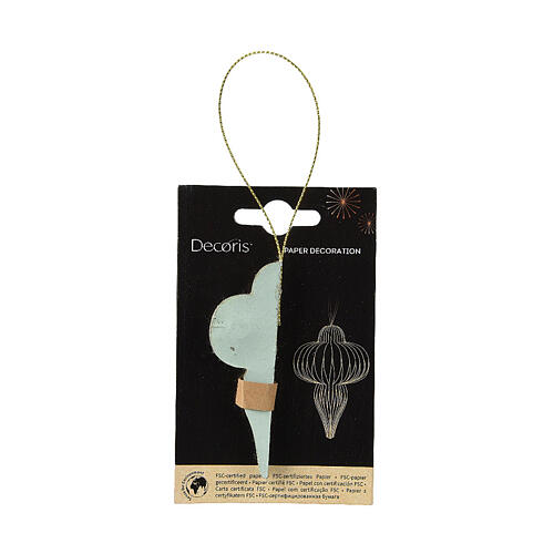 Christmas tree decoration of 100% FSC paper, mint finish, h 3 in 2