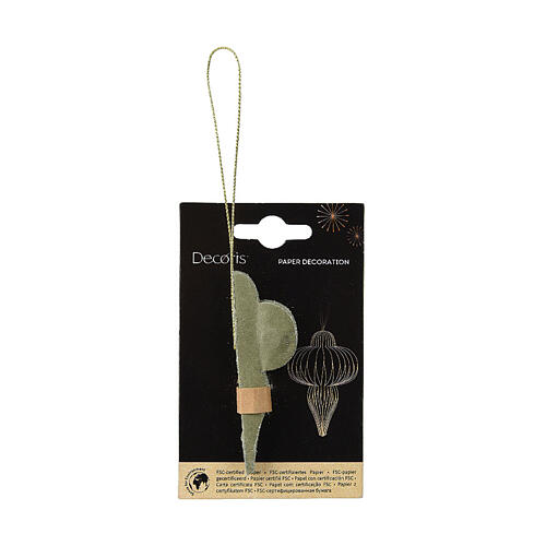 Green Christmas tree decoration, 100% FSC paper, h 3 in 2