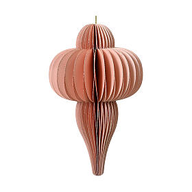 Decoración h 8 cm árbol de Navidad color rosa papel 100% FSC 