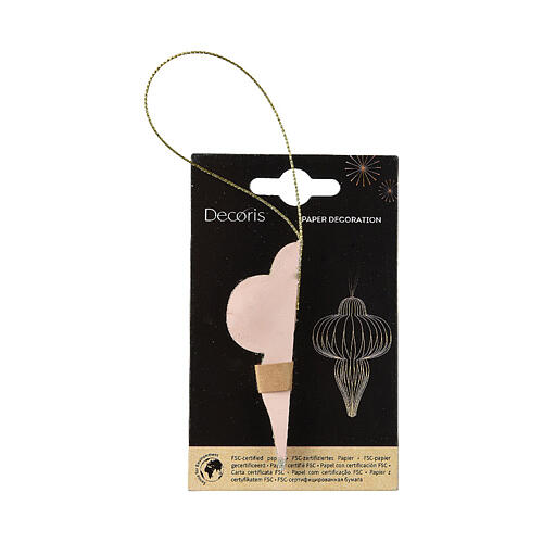 Decorazione h 8 cm albero di Natale colore rosa carta 100% FSC 2