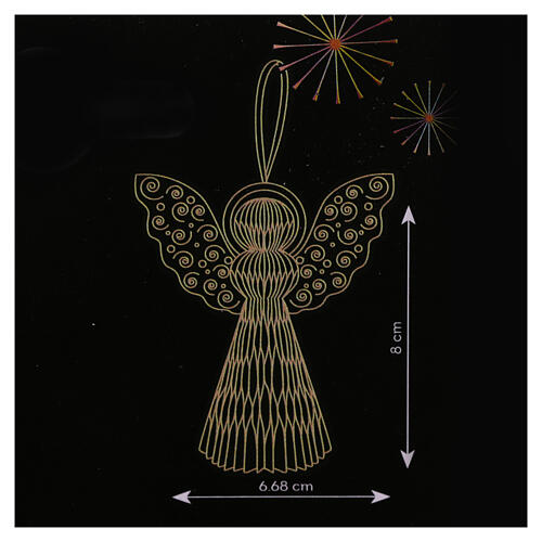 Engeldekor aus FSC-zertifiziertem Papier, weiß, Ø 6,7 cm × 8 cm, magnetisch 3