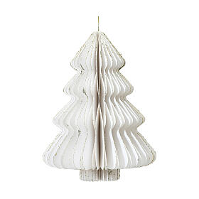 Decoración árbol de Navidad 15 cm blanca papel 100% FSC