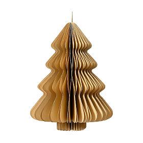 Paper ornament, 100% FSC, sand-coloured Christmas tree, 6 in