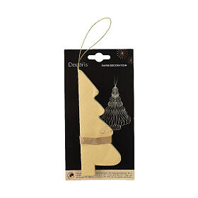 Paper ornament, 100% FSC, sand-coloured Christmas tree, 6 in