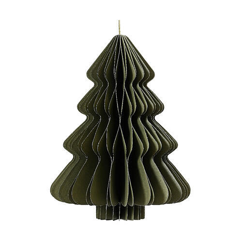 Green ornament of 100% FSC paper, Christmas tree, h 6 in 1