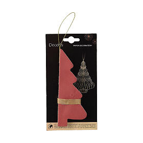Decoración árbol de Navidad h 15 cm papel 100% FSC color rojo