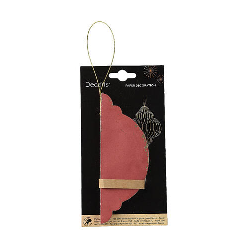 Decoración navideña papel 100% FSC esfera h 15 cm rojo 2