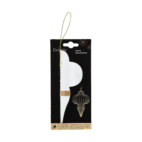 White Christmas tree decoration, 100% FSC paper, h 6 in 2