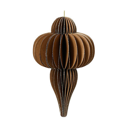 Christmas tree decoration, hazelnut-coloured 100% FSC paper, h 6 in 1