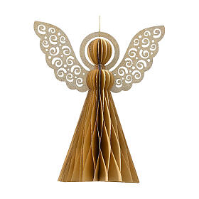 100% FSC champagne colored angel for Christmas tree 15 cm