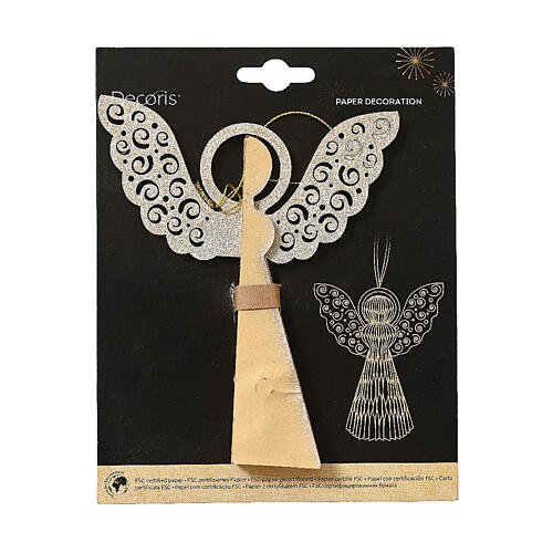 100% FSC champagne colored angel for Christmas tree 15 cm 2