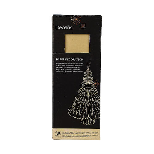 Tree-shaped Christmas ornament, beige 100% FSC paper, 8x6 in 2