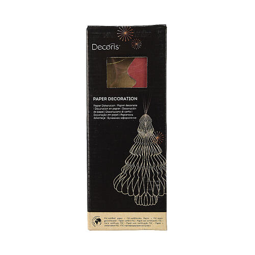 Wabenanhänger, rot, 100 % FSC-Papier, 20 cm hoch 2