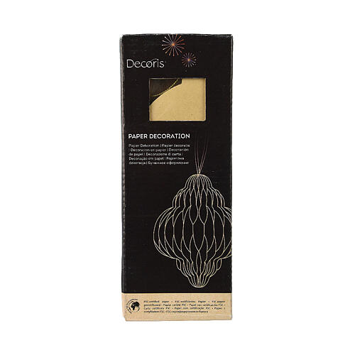 Addobbo 15x20 cm palla di Natale carta beige FSC 100% 2