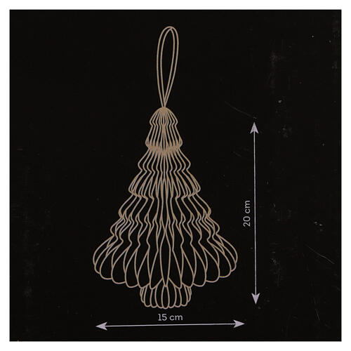 Addobbo 15x20 cm palla di Natale carta beige FSC 100% 3