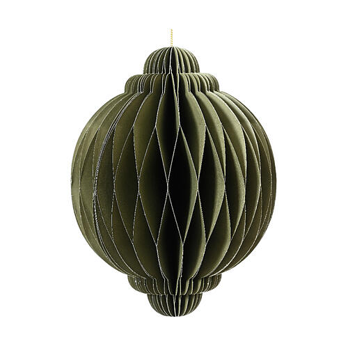 Green Christmas tree ball, 8 in, 100% FSC paper 1