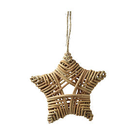 Rattan star-shaped decoration, 5x5 in