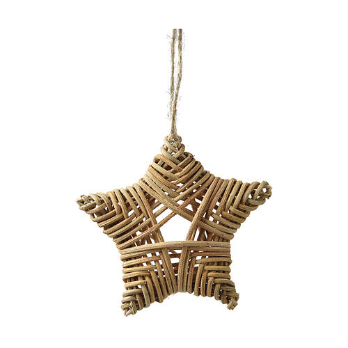 Rattan star-shaped decoration, 5x5 in 1