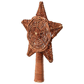 Christmas tree topper, rattan star, 8x10x2 in