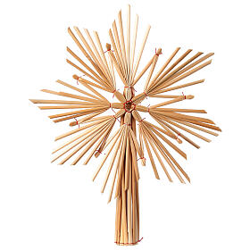 Straw Christmas tree topper, 12x10 in