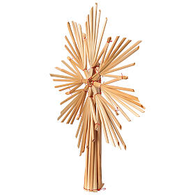 Straw Christmas tree topper, 12x10 in