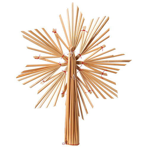 Straw Christmas tree topper, 12x10 in 3