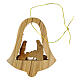 Bell-shaped ornament for Christmas tree with Nativity, Bethlehem olivewood, h 3 in s3