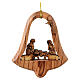 Decoración campana  árbol Navidad Natividad madera olivo Belén 8 cm s1