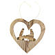 Heart-shaped ornament for Christmas tree with Nativity, olivewood, 3 in s3