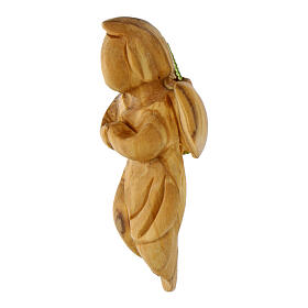 Olivewood angel, Christmas tree ornament, carved by hand, 3 in