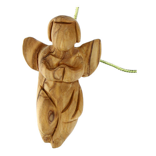 Olivewood angel, Christmas tree ornament, carved by hand, 3 in 1