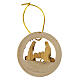 Round ornament for Christmas tree with Nativity, olivewood, 2.5 in s3