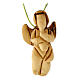 Angel with flute, carved by hand, Holy Land olivewood, 3 in s1