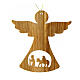 Olivewood angel with Flight into Egypt, Christmas tree ornament, 2.5 in s1
