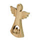 Olivewood angel with Flight into Egypt, Christmas tree ornament, 2.5 in s2