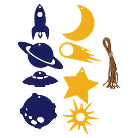 Set SPIRA Small Filz-Anhänger, Weltraum-Thema, 8-teilig