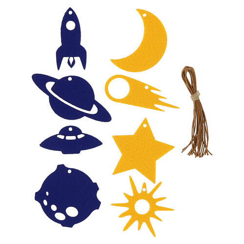 Set SPIRA Small Filz-Anhänger, Weltraum-Thema, 8-teilig 1
