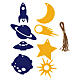 Set decorazioni feltro tema spazio SPIRA Small 8 pz s1