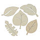 Set 10 decorazioni albero SPIRA Large foglie feltro legno s3