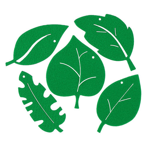 Set SPIRA Medium Blätter-Anhänger, Filz & Holz, 10-teilig 4